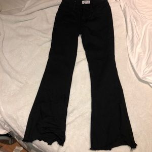 Low rise black flare jeans